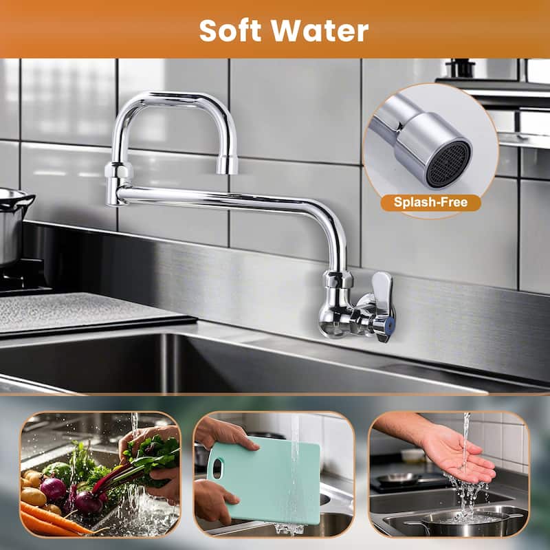 WOWOW Single Handle Wall Mounted Standard Kitchen Filler Faucet