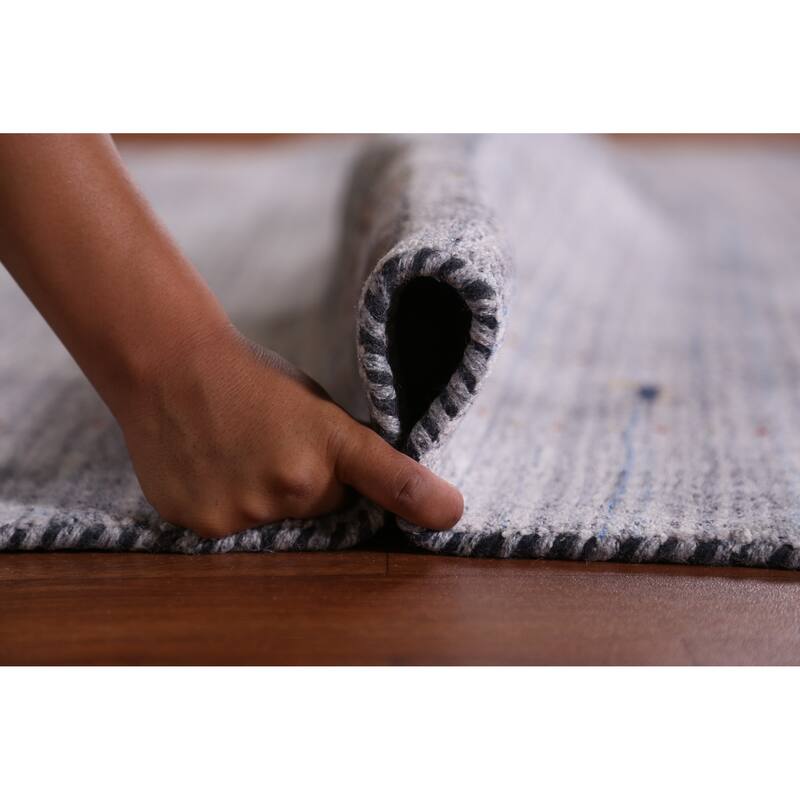 Hand Knotted Oriental 100% Wool Carpet Tribal Animal Pictorial Greys & Charcoal Gabbeh Area Rug - 9' 8'' X 7' 10''