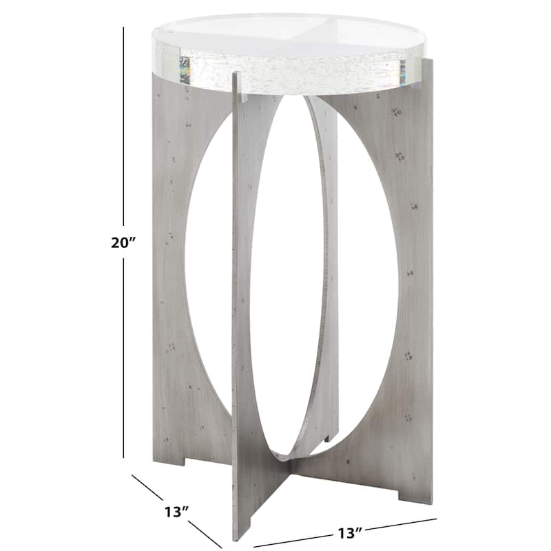 SAFAVIEH Couture Hannamaria Bubble Glass Table - 13 IN W x 13 IN D x 20 IN H