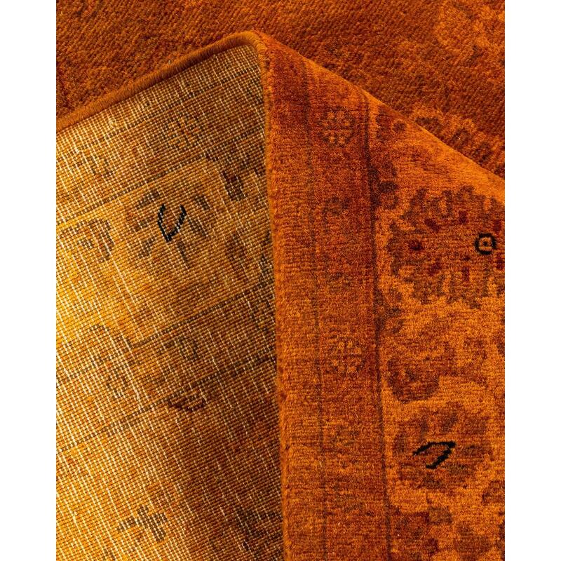 Overton Hand Knotted Wool Vintage Inspired Modern Contemporary Overdyed Gold Area Rug - 3' 1" x 5' 5"