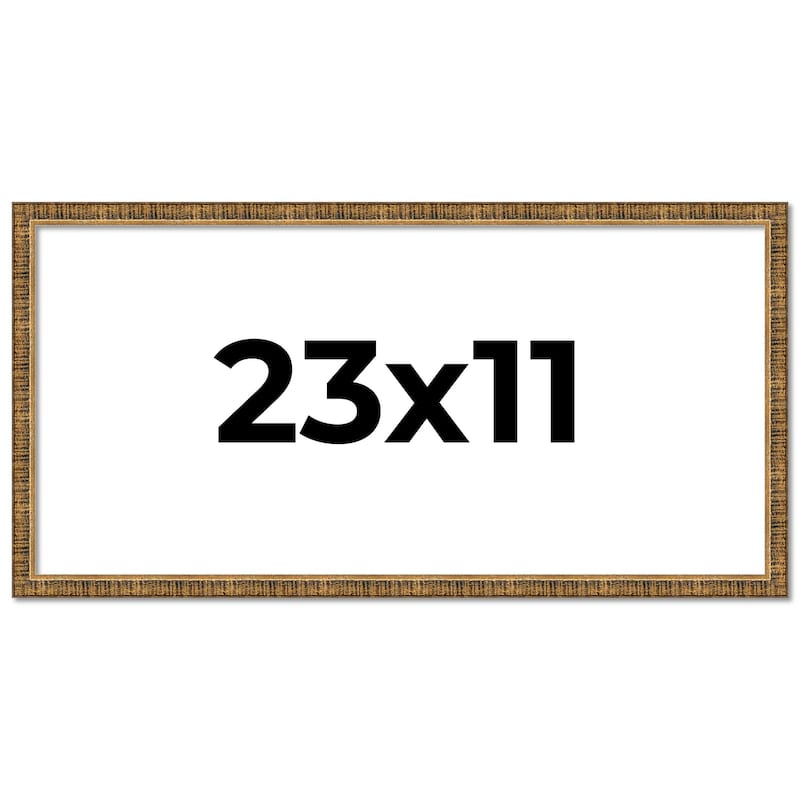 23x11 Frame Black Real Wood Picture Frame Kingsley Gold Distressed Photo Frame with UV Acrylic Foam Board Backing &