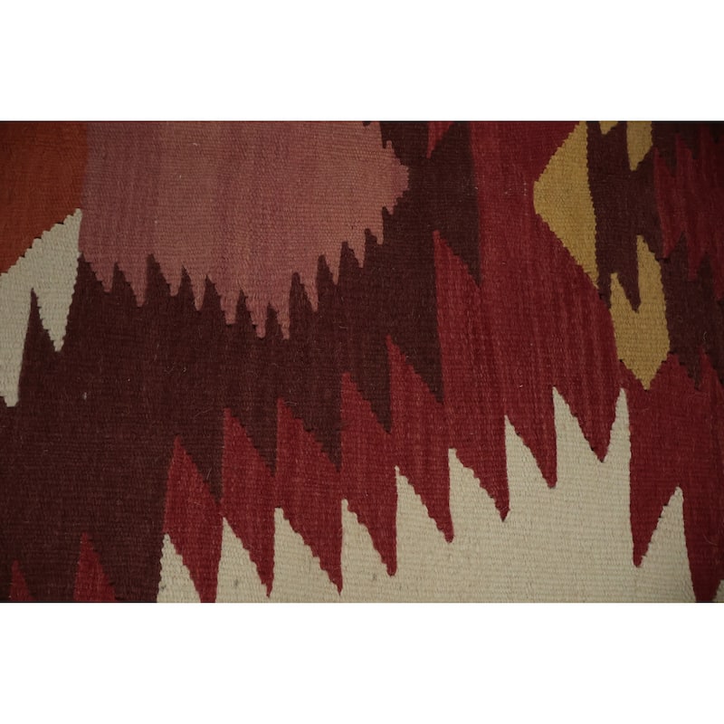 Hand Woven Oriental 100% Wool Carpet Southwestern Tribal Multi-Colored Kilim Area Rug - 9' 5'' X 7' 9''