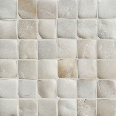 Molar 5 Tan Pebble Mosaic, Backsplash Tiles for Kitchen Walls, Shower and Bathroom Floors (12" X 12") 5 tiles per case