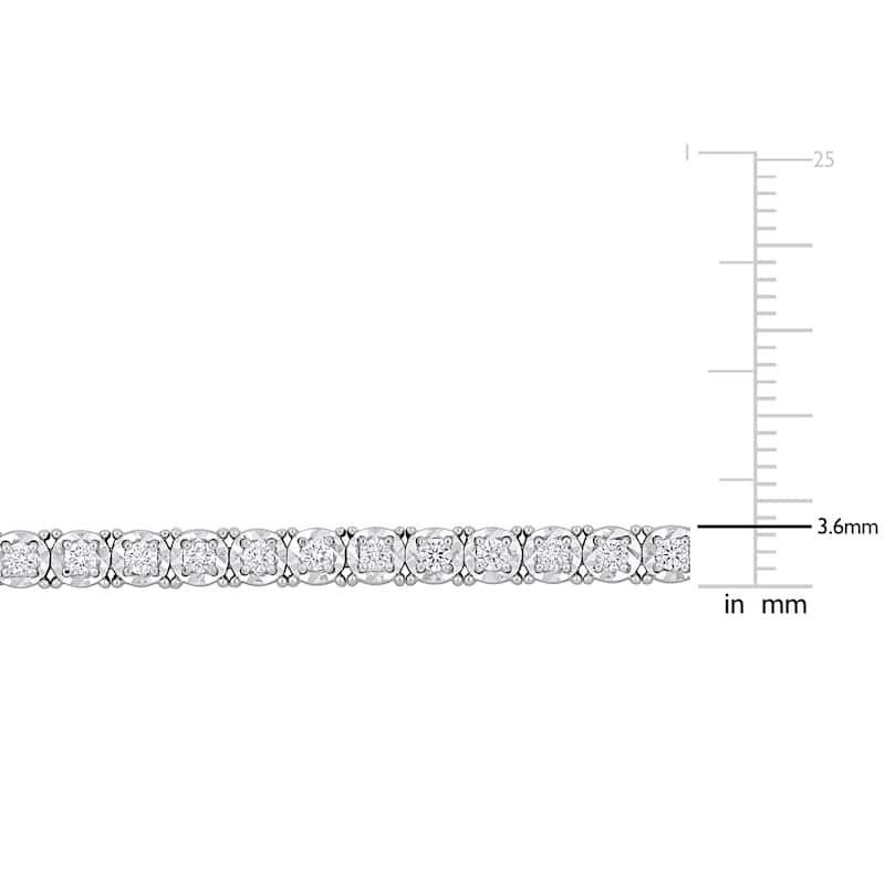 Miadora 14k White Gold Diamond Tennis Bracelet 1 1/3 to 6 1/10ct TDW