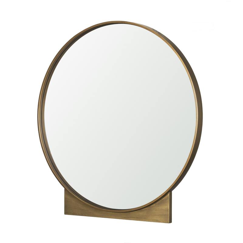 Tillie is a round mirror with a brushed gold metal frame. - 36.0L x 1.8W x 37.5H