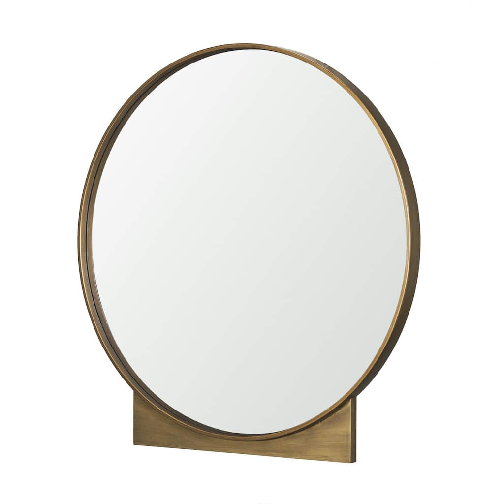 Tillie is a round mirror with a brushed gold metal frame. - 36.0L x 1.8W x 37.5H