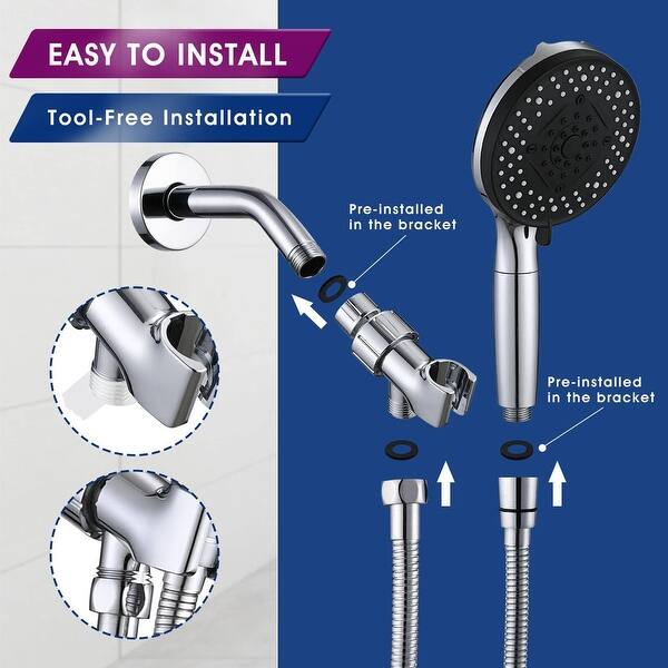 High Pressure 10 Spray Modes Handheld Shower Head with Extra Long Hose