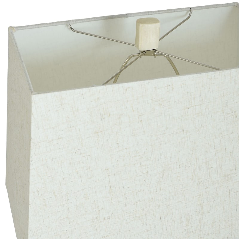 StyleCraft Sandpiper Black and White Table Lamp - White Hardback Fabric Shade