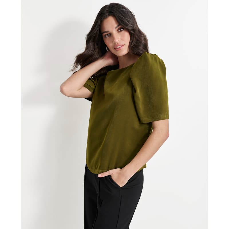 DKNY Asymmetrical Satin Blouse