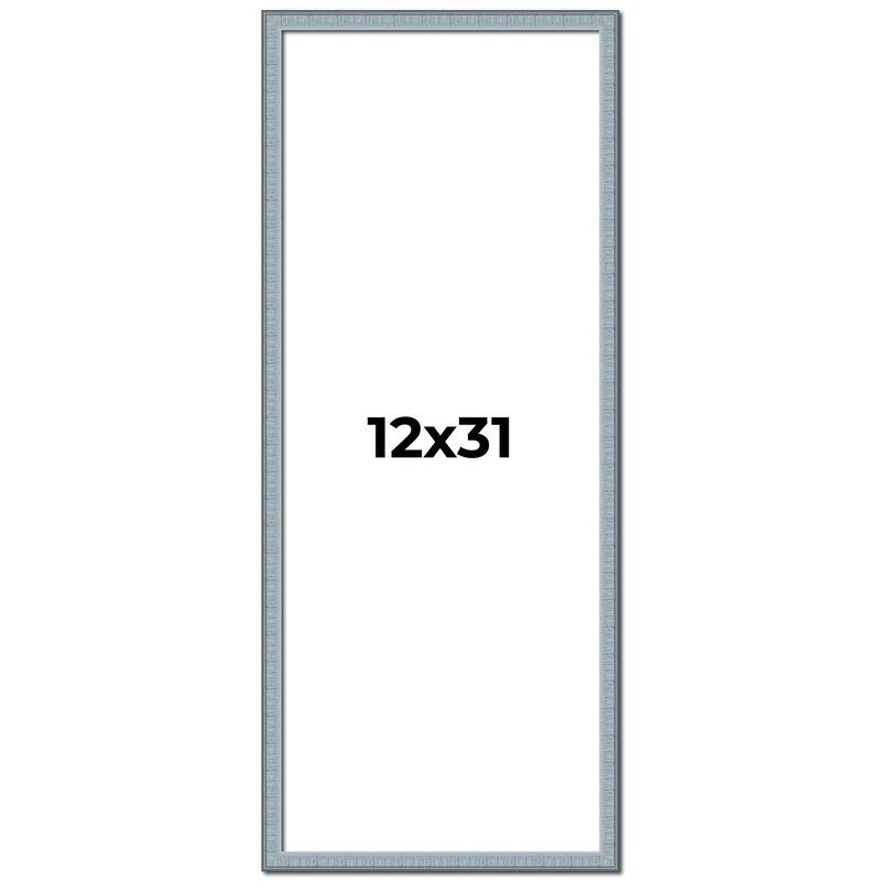 12x31 Frame Rustic Sky Blue Solid Wood Picture Frame | 0.75 Inch