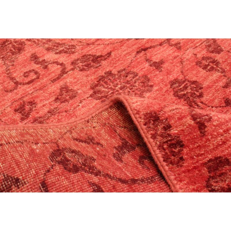 ECARPETGALLERY Hand-knotted Vibrance Light Red Wool Rug - 8'0 x 10'2