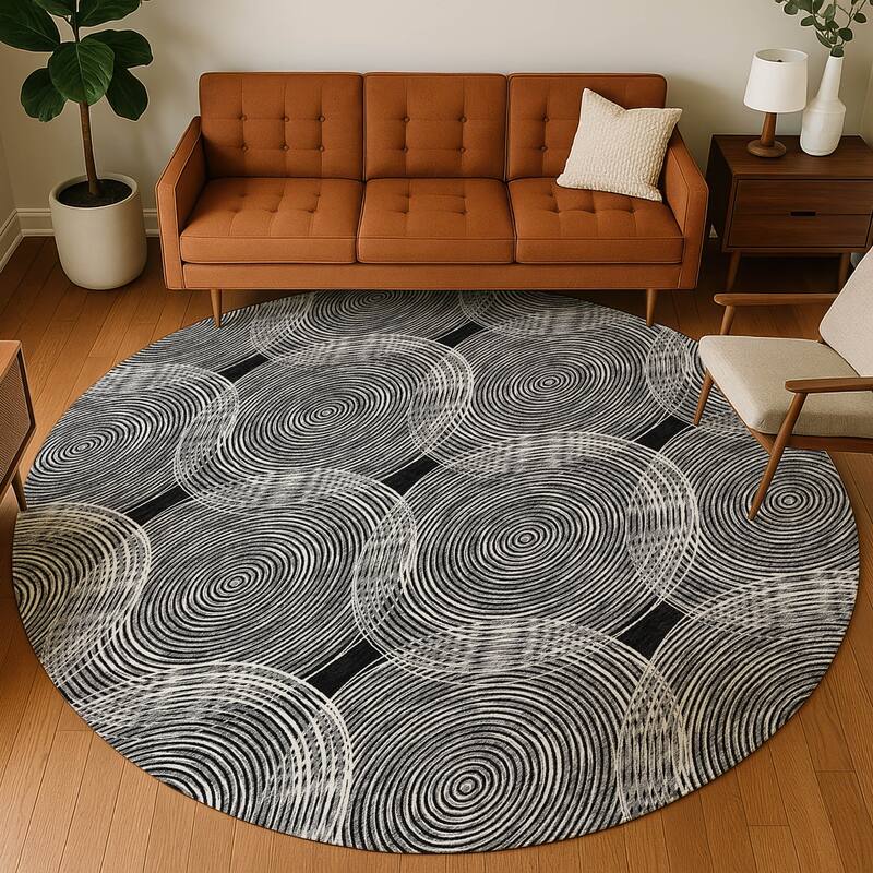 Machine Washable Indoor/ Outdoor Modern Pune Chantille Rug