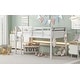 preview thumbnail 4 of 14, Wood Twin Size Loft Bed with Hanging Clothes Racks and Underbed Storage