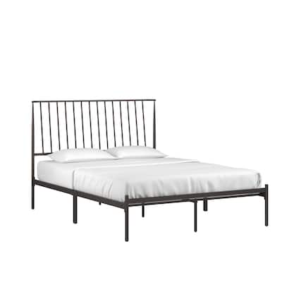 Bliss Metal Platform Bed with Curved Metal Headboard by iQ Modern