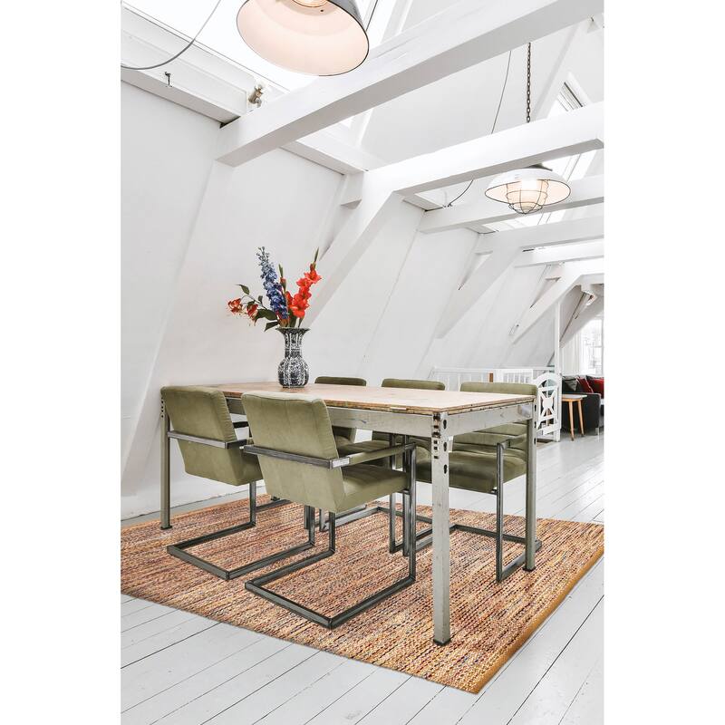 ECARPETGALLERY Flat-Weave Palas Denizli Tan Jute Kilim - 5'4 x 7'7