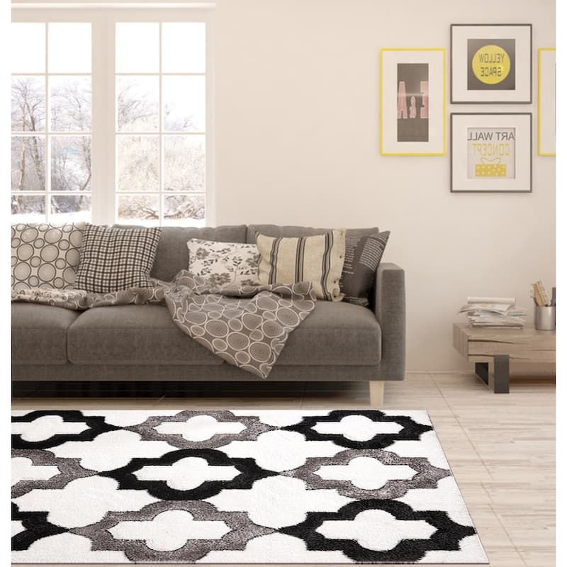 Santorini Collection Geometric Area Rug