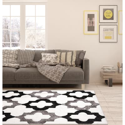 Santorini Collection Geometric Area Rug