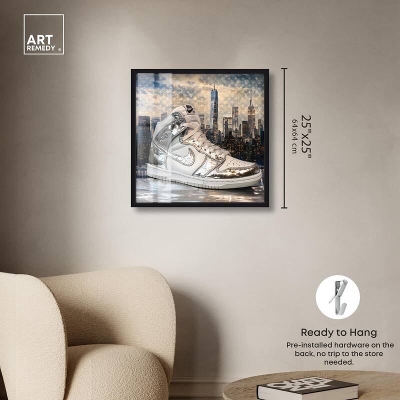 NYC Metallic Sneaker Shadowbox by Art Remedy