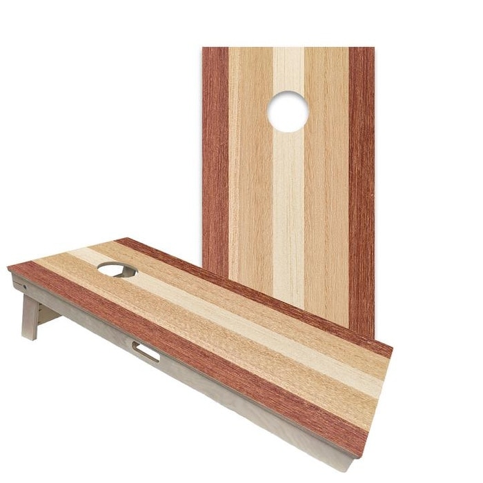 Classic Striped Woody Regulation 2x4 Cornhole Board Set