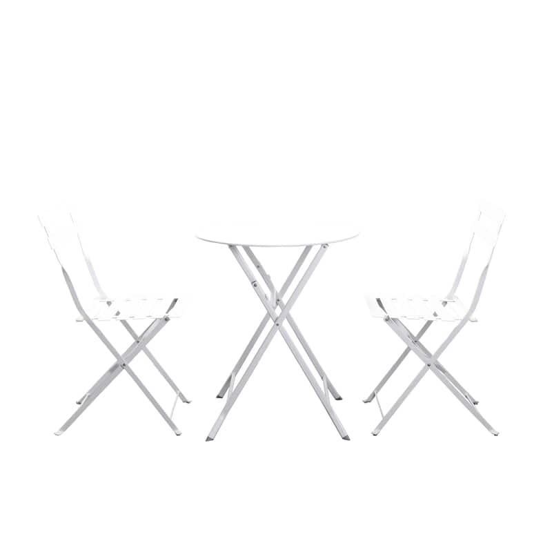 Clihome 3 Piece Outdoor Premium Steel Patio Bistro Set