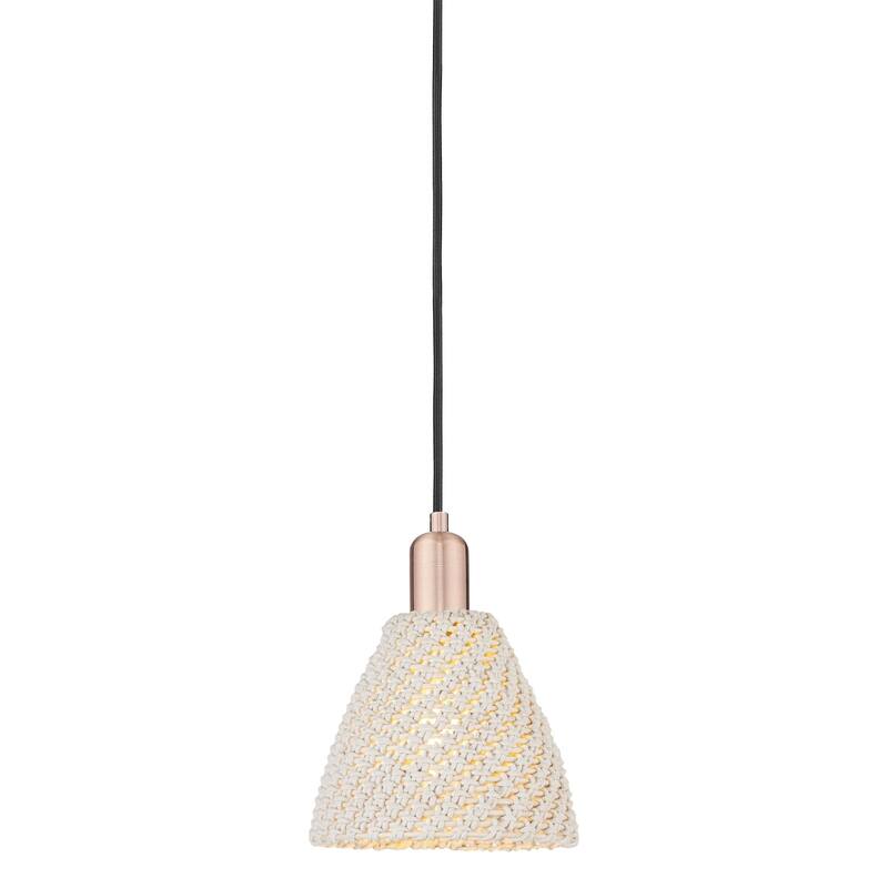 Innovations Lighting 716-1P-10-8 Natural Ballston Dome Pendant Natural - Antique Copper / Natural