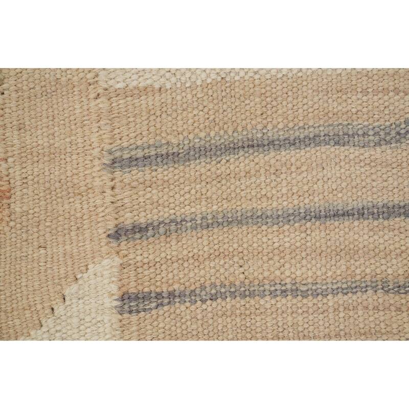 Hand Woven Oriental 100% Wool Carpet Southwestern Modern Beige & Ivories Kilim Area Rug - 6' 3'' X 4' 0''