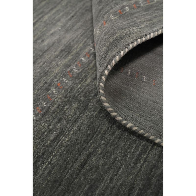 Hand Knotted Oriental 100% Wool Carpet Tribal Animal Pictorial Greys & Charcoal Gabbeh Area Rug - 7' 3'' X 5' 2''
