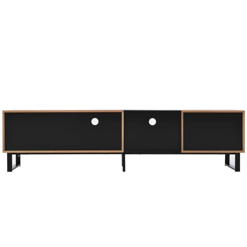 74" TV Stand with Drop-Down Door & Storage for TVs Up to 85"