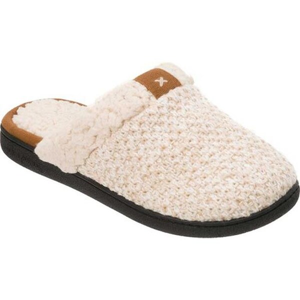 M Regular Us Dearfoams Womens Textured Knit Closed Toe Scuff Slipper Dark Heather Gray Slippers Shoes
