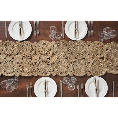 Sevita Jute Woven Table Runner, Natural, 1'4" x 6'8" - 1'4 x 6'8