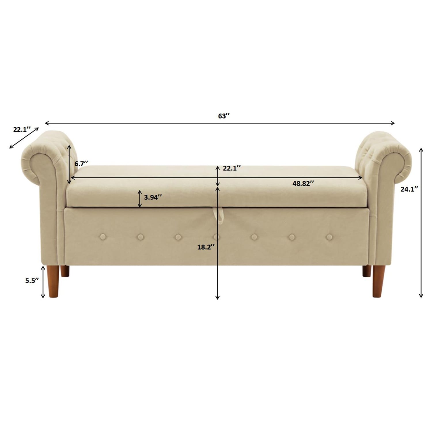 Couch bench sales for bedroom