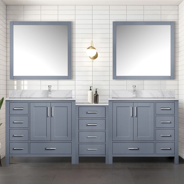 Coraline 92 in W x 22 in D Double Bath Vanity, Carrara Marble Top
