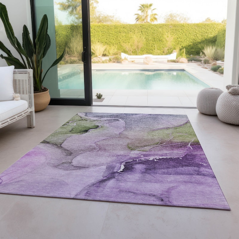 Allove Artistic Abstract Weather Resistant Timeless Fusion Outdoor Rug