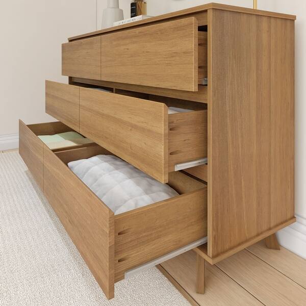 Plank and Beam Scandinavian 6-Drawer Dresser