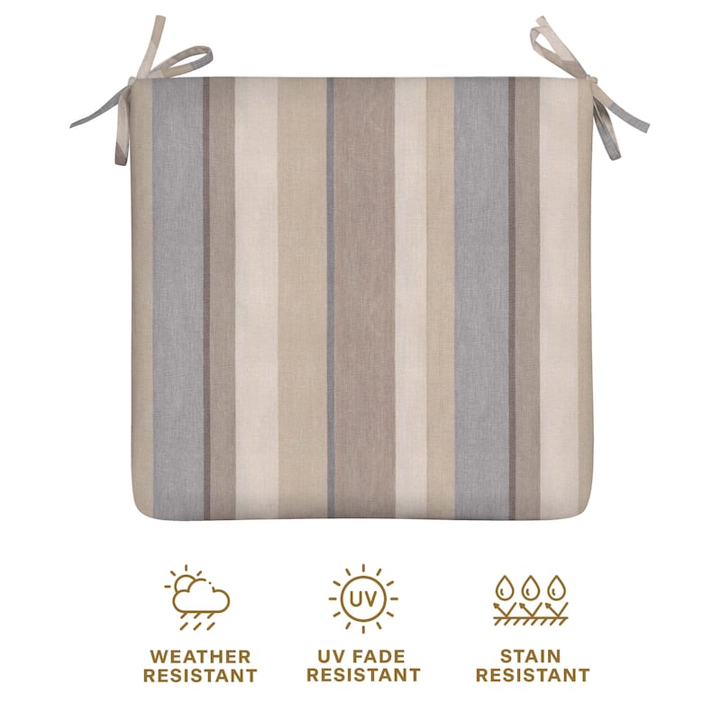 Outdoor Universal Seat Cushion (2-Pack) - 18" wide x 17.5" deep x 2.5" thick