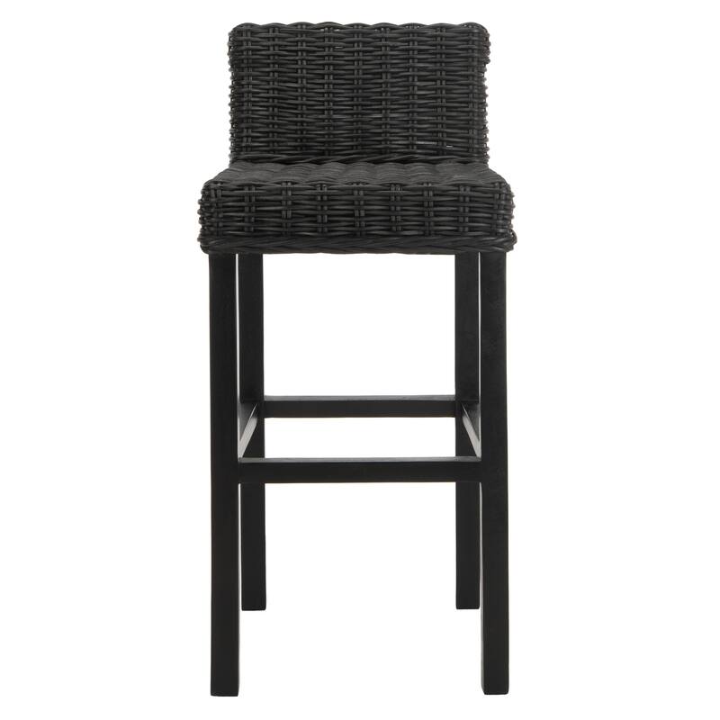 SAFAVIEH 29.5-inch Cypress Black Bar Stool - 17.7" x 17.7" x 37.4"