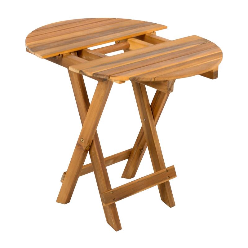 Foldable And Adjustable Outdoor Acacia Wood Side Table