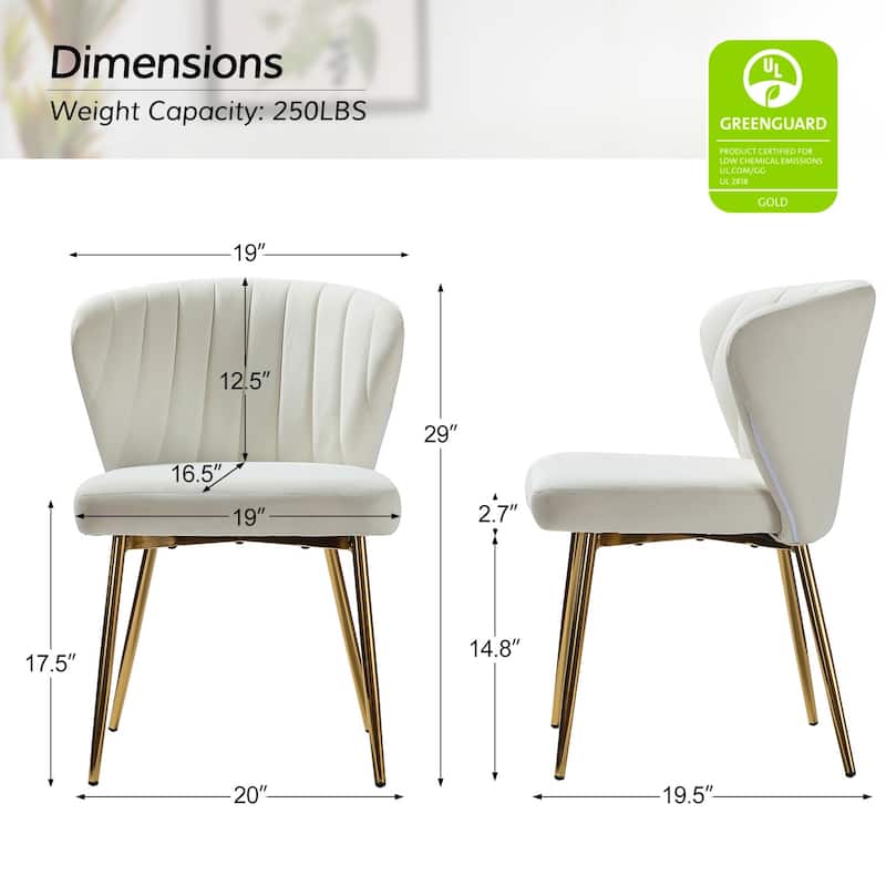 Aruna Accent Chair with Metal Legs 20''W X 19.5 ''D X 29''H by HULALA HOME