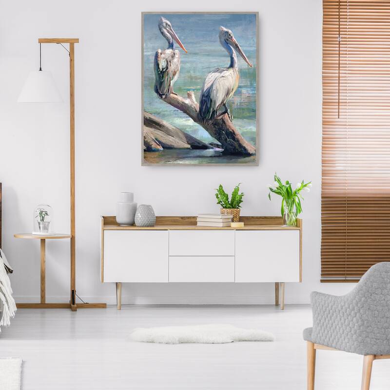 Pelican Pair By Studio Arts Canvas Art Print