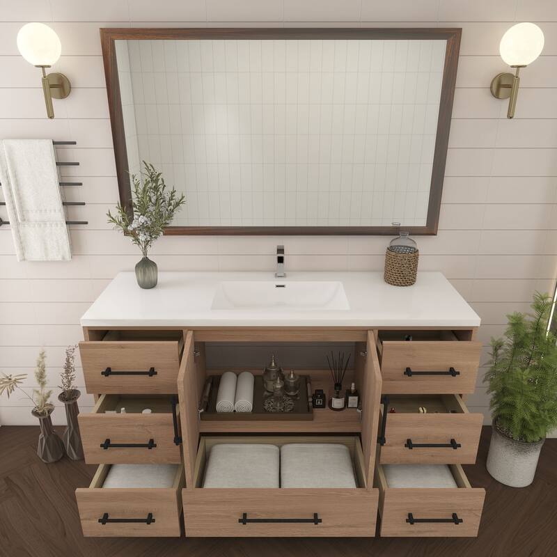 Victoria 60'' Freestanding Vanity with Single Reinforced Acrylic Sink - 59.5