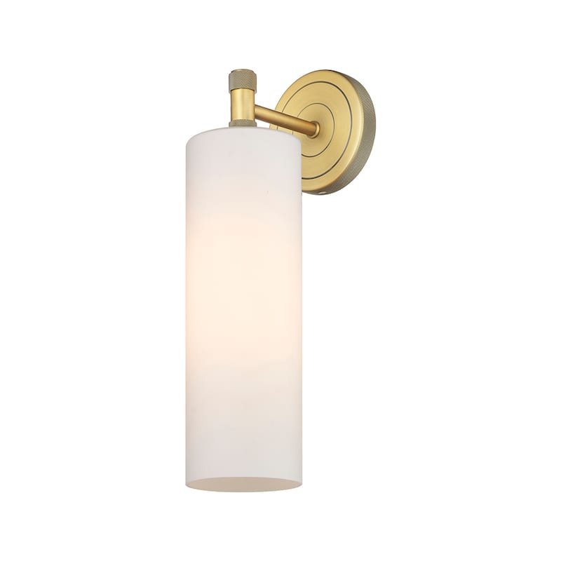 Innovations Lighting Crown Point - 1 Light 12" Wall-Mounted Sconce - Brushed Brass/Matte White