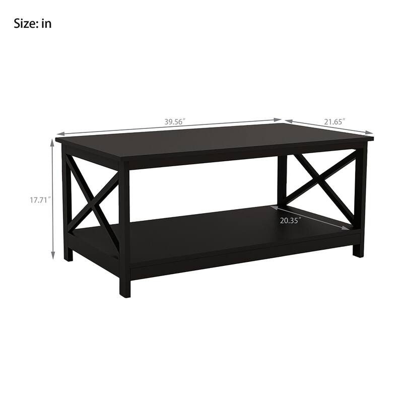 Moda Coffee Table Oxford End Table-Black Color