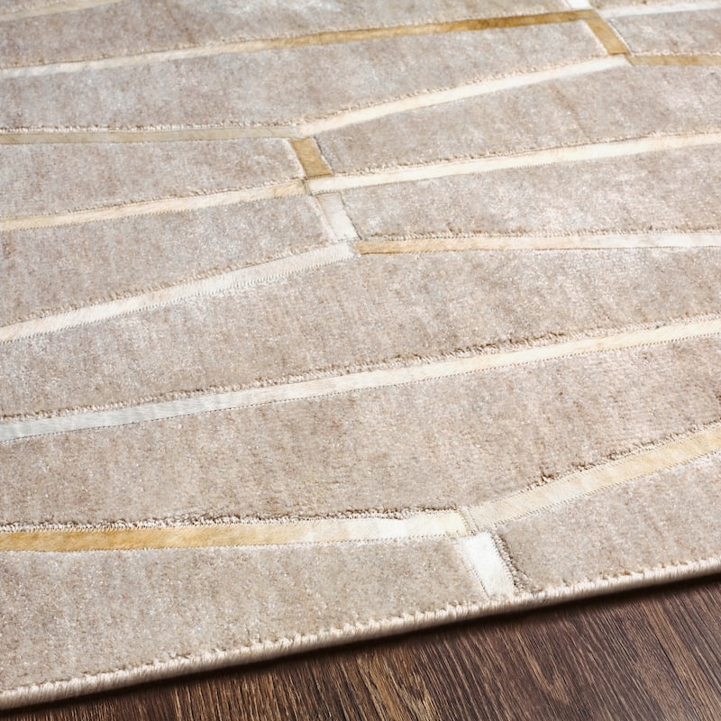 Shamita Handmade Modern Farmhouse Hair-on-hide Area Rug