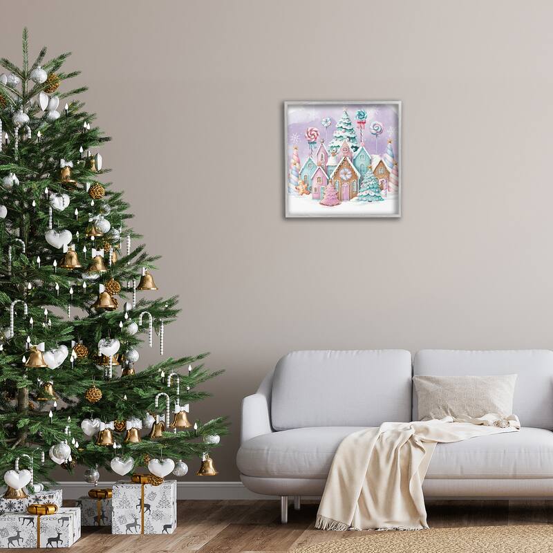 Stupell Gingerbread Candy Town Framed Giclee Art Design By Nicole DeCamp