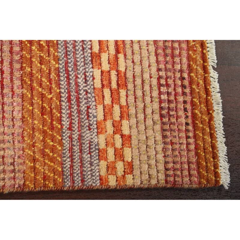 Striped Gabbeh Kashkoli Oriental Wool Area Rug Handmade Foyer Carpet - 3'3" x 4'9"