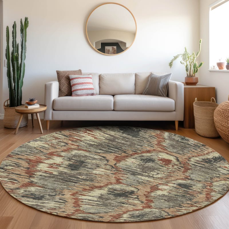 Machine Washable Indoor/ Outdoor Chantille Contemporary Abstract Rug