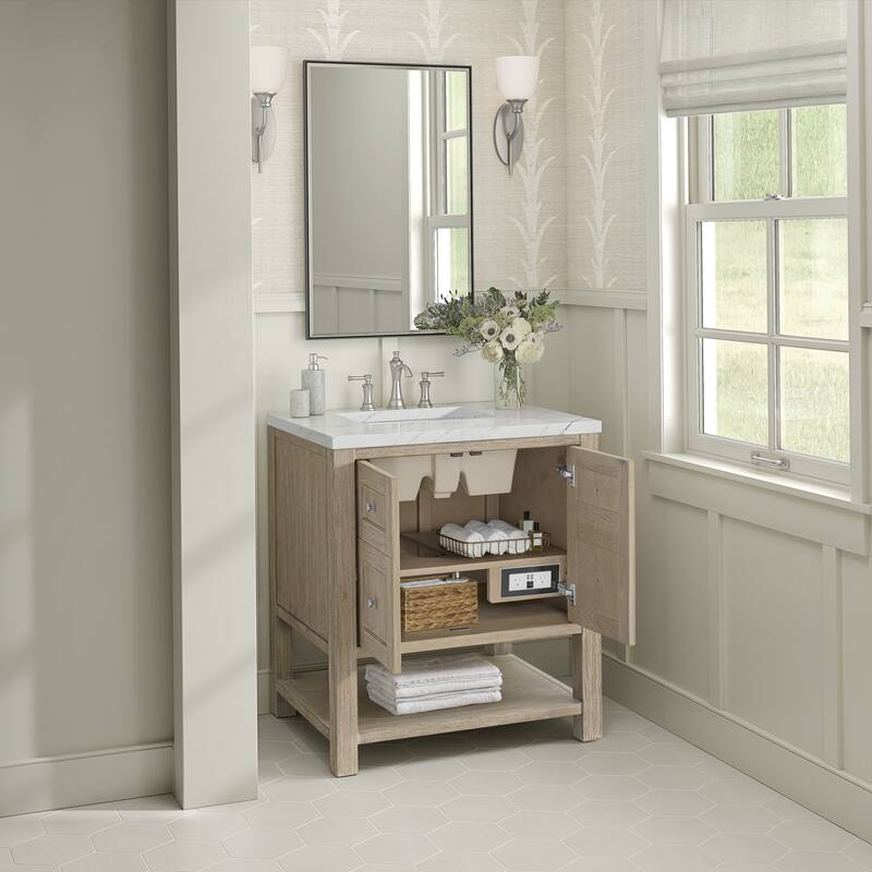 James Martin Vanities Breckenridge 30" Single Vanity, Whitewashed Oak