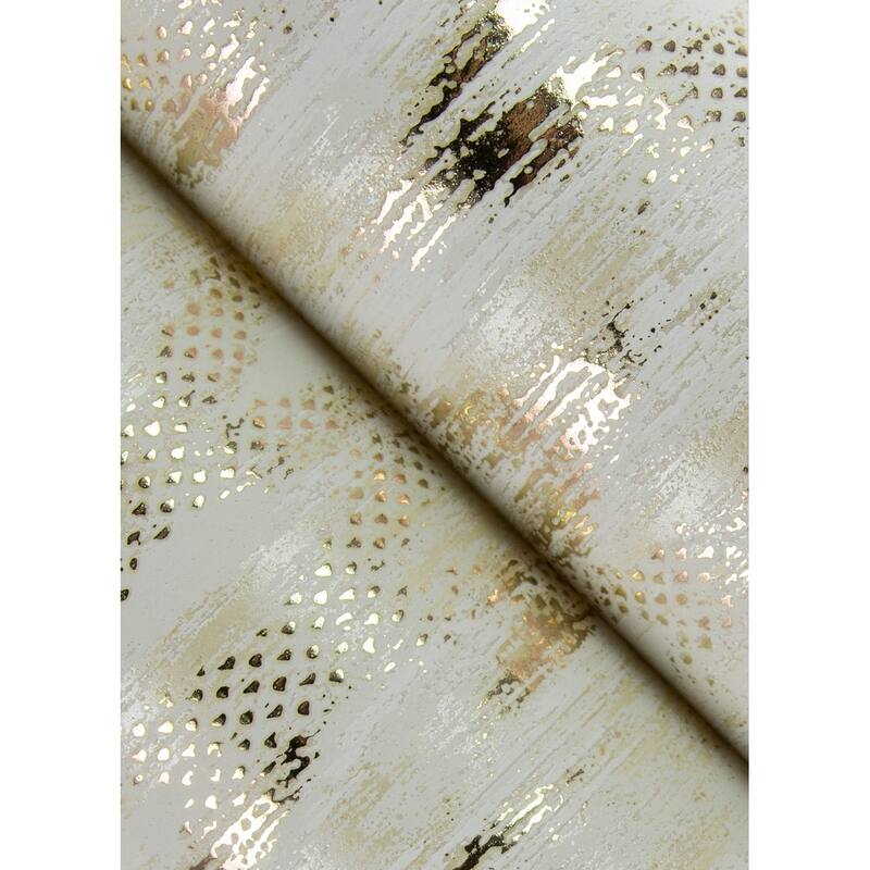 A-Street Prints Kintana Gold Abstract Trellis Wallpaper