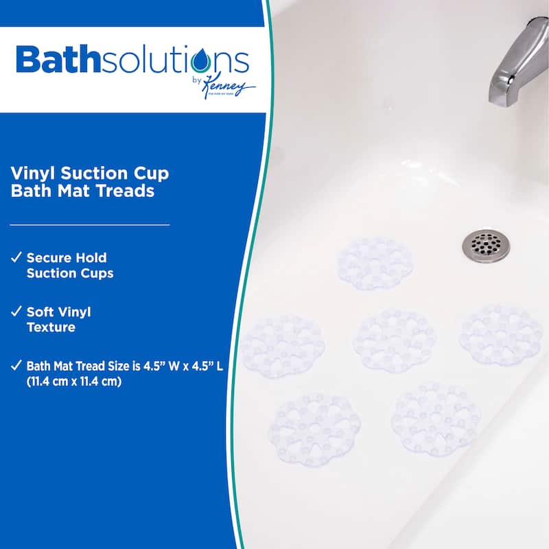 Kenney Suction Cup Bath Mat Treads, 6-Pack
