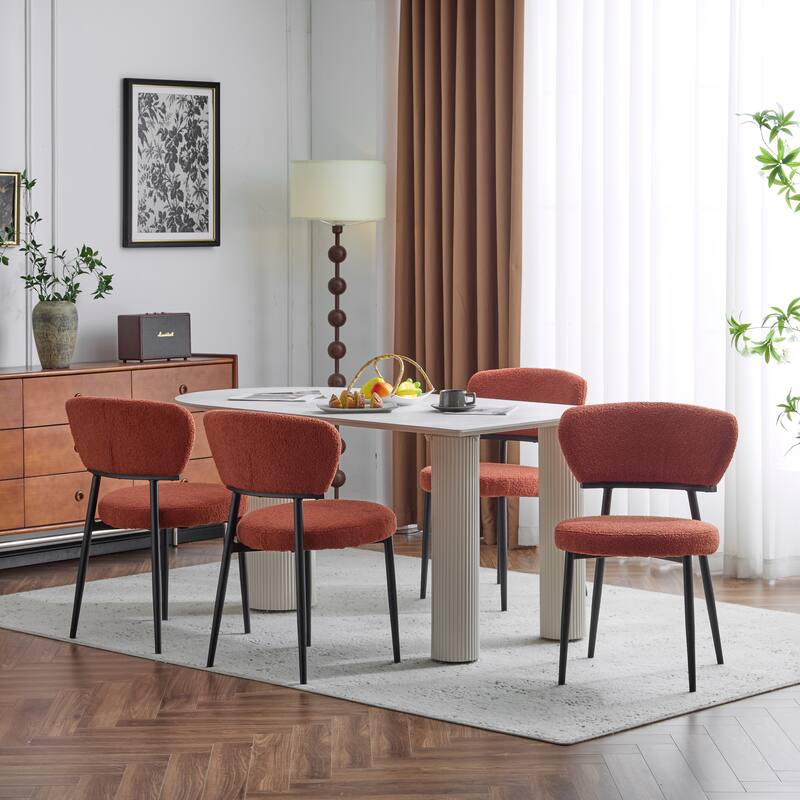 Hearth Upholstered Dinning Chair Set by Christopher Knight Home - Orange+Black - Set of 4
